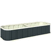 Outsunny Galvanised Raised Garden Bed, 5 x 2 x 1 ft Metal Planter with Gloves and Folded Edging, Dark Grey