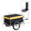 HOMCOM Two-Wheel Bicycle Large Cargo Wagon Trailer Oxford Fabric, Folding Storage, & Removable Cover, Yellow