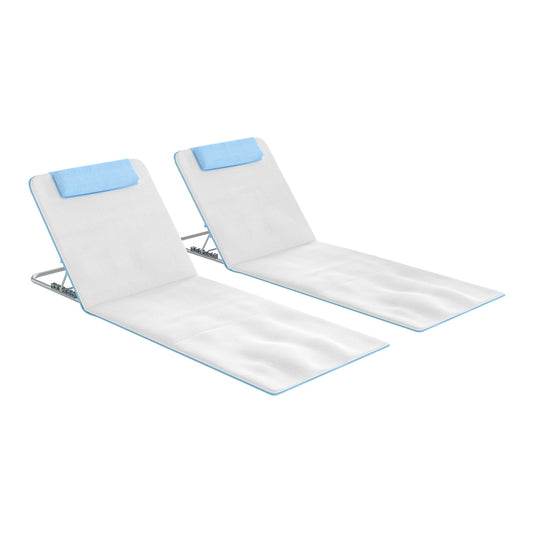 Outsunny Set of 2 Foldable Garden Beach Chair Mat in Cream White
