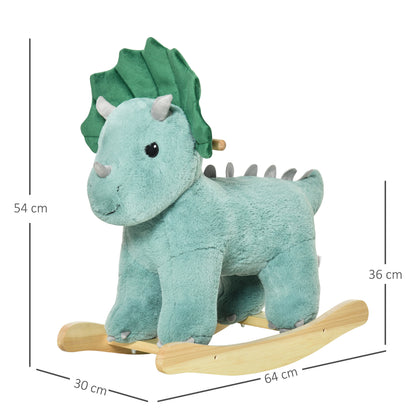 HOMCOM Plush Ride-On Rocking Dinosaur in Green