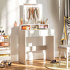 HOMCOM Storage Dressing Table, with LED Light Mirror - White