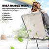 Outsunny 8 Piece Garden Dining Set with Umbrella Garden Furniture Set with 6 Folding Chairs, Tempered Glass Table for Patio Cream