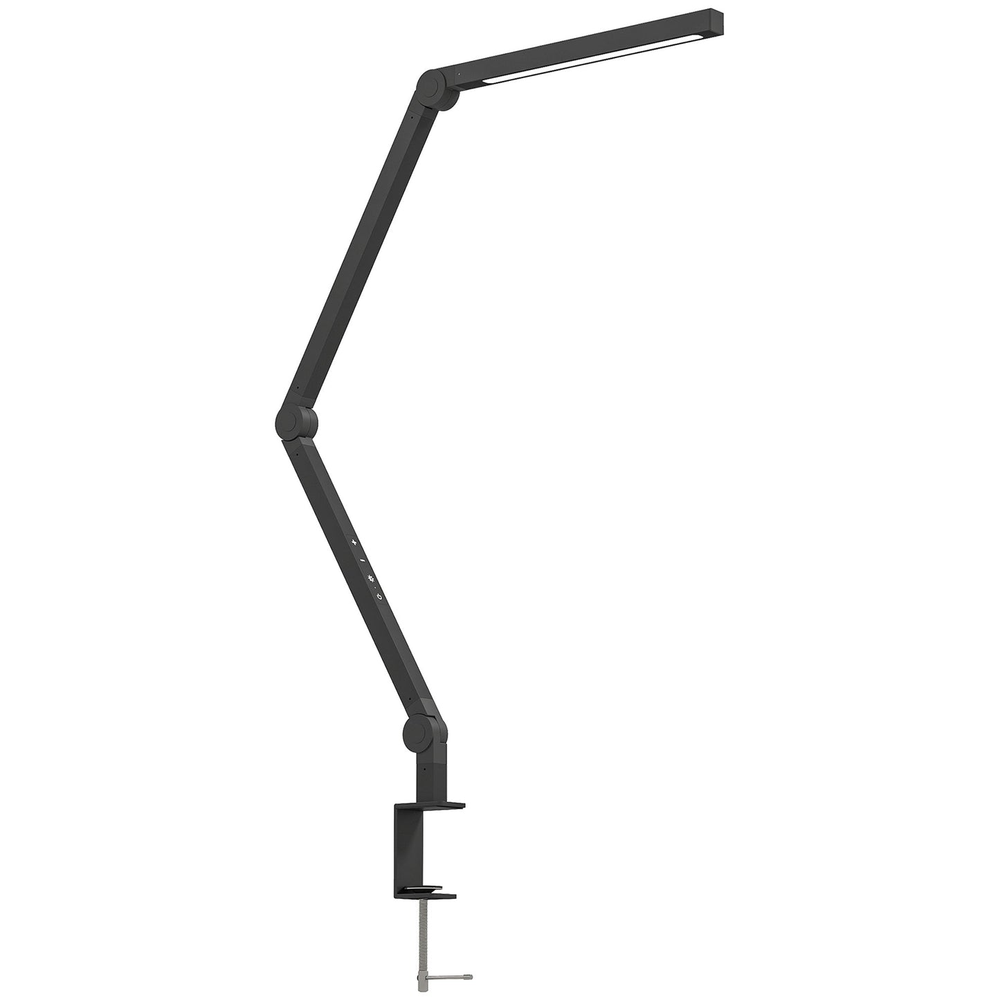مصباح مكتبي LED من HOMCOM، مصباح مكتبي قابل للتعتيم بذراع متأرجح ومشبك تثبيت، مصباح طاولة قابل للتعديل للعناية بالعين مع وضعين للألوان و5 مستويات سطوع للدراسة والرسم والمكتب والمهندسين المعماريين والمهام، أسود