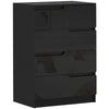 HOMCOM Chest of Four High Gloss Front Drawers - Black