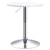 HOMCOM Bar Table 60cm Adjustable Height Round Bistro Table w/ Swivel Top Metal Frame Counter Surface Stylish Kitchen Conservatory White