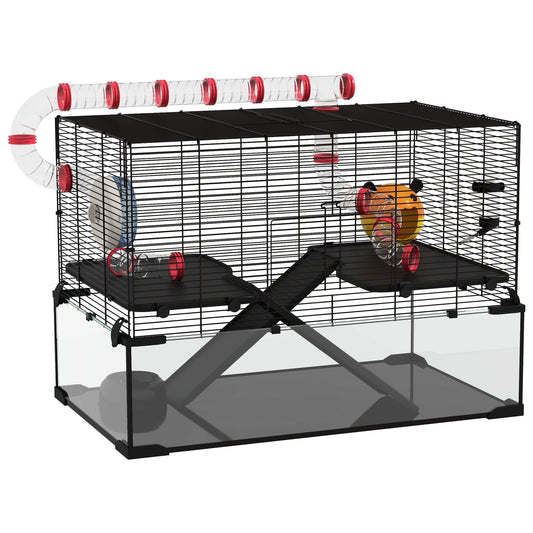 PawHut Gerbil Cage in Black