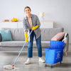 HOMCOM 20L Compact Mop Bucket on Wheels, with Water Separation Panel - Blue