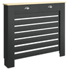 HOMCOM 95.5H x 111Wcm Radiator Cover, with Drawer - Black