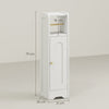 HOMCOM Small Bathroom Storage Cabinet with Toilet Roll Holder - White