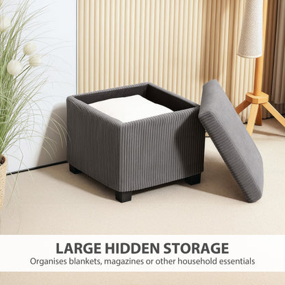 HOMCOM Storage Ottoman Bench in Grey