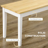 HOMCOM 102 cm Wood Dining Bench for 2 People, Wooden Bench for Kitchen, Dining Room, Entryway, White