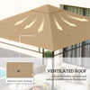 Outsunny 3 x 3 m Gazebo Canopy Replacement Cover, Garden Gazebo Roof Replacement with Drain Holes, TOP COVER ONLY, Beige