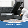 HOMCOM 3 Seater Sofa Bed, Pull Out Sofa Bed with Storage for Living Room, Dark Grey