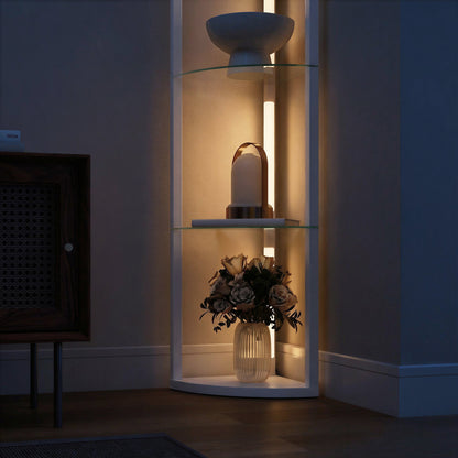مصباح أرضي من HOMCOM LED بأرفف، مصباح قائم قابل للتعتيم مع مفتاح قدم لغرفة المعيشة وغرفة النوم، رمادي