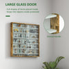 HOMCOM Six Shelf Display Cabinet, with Glass Doors - Brown