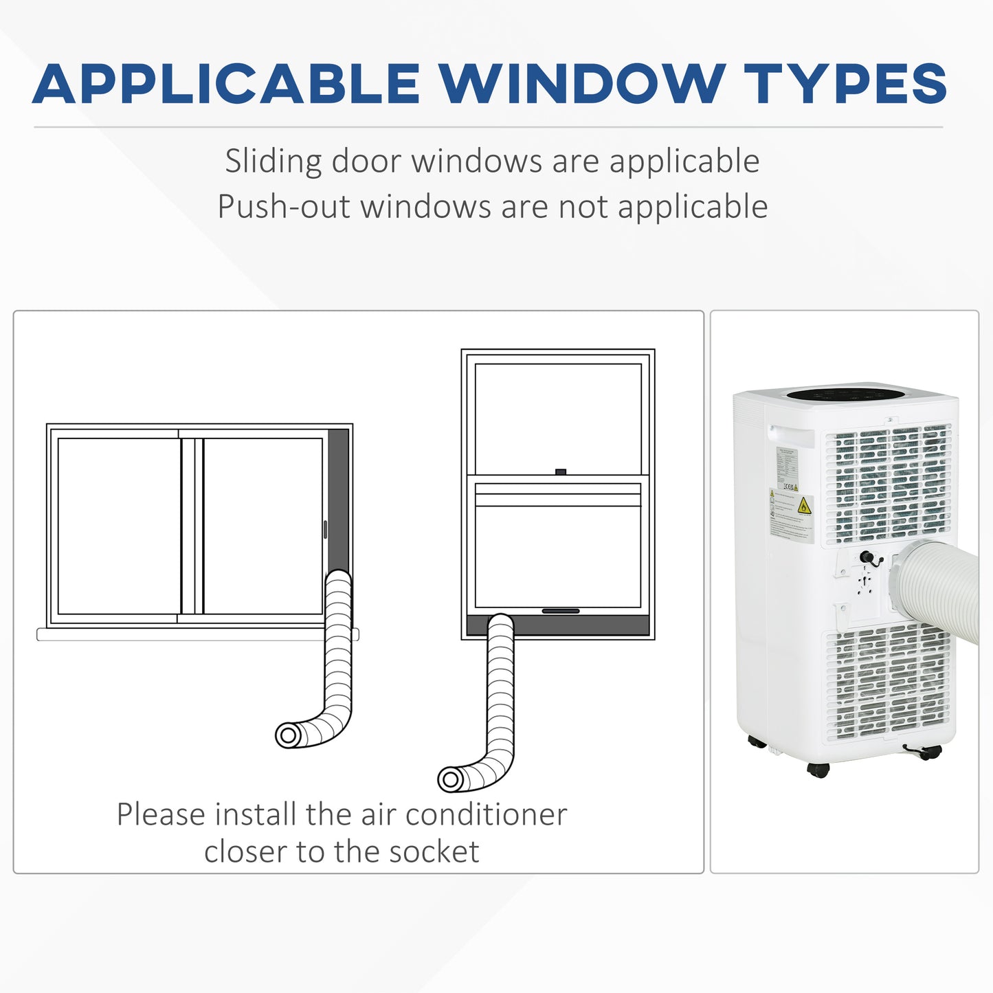 HOMCOM 7000 BTU Air Conditioning Unit, 3-in-1 Portable Air Conditioner, Dehumidifier, Cooling Fan with Remote Control, Digital Display, 2 Speeds, 24H Timer, Window Venting Kit, 15m√Ç¬≤
