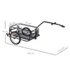 HOMCOM Bike Cargo Trailer Bicycle Trailer Cargo Storage Cart w/ Hitch Cycling Camping Luggage Storage Carrier Transport Steel Black