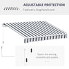 Outsunny Manual Retractable Awning, 4x3 m-Blue/White