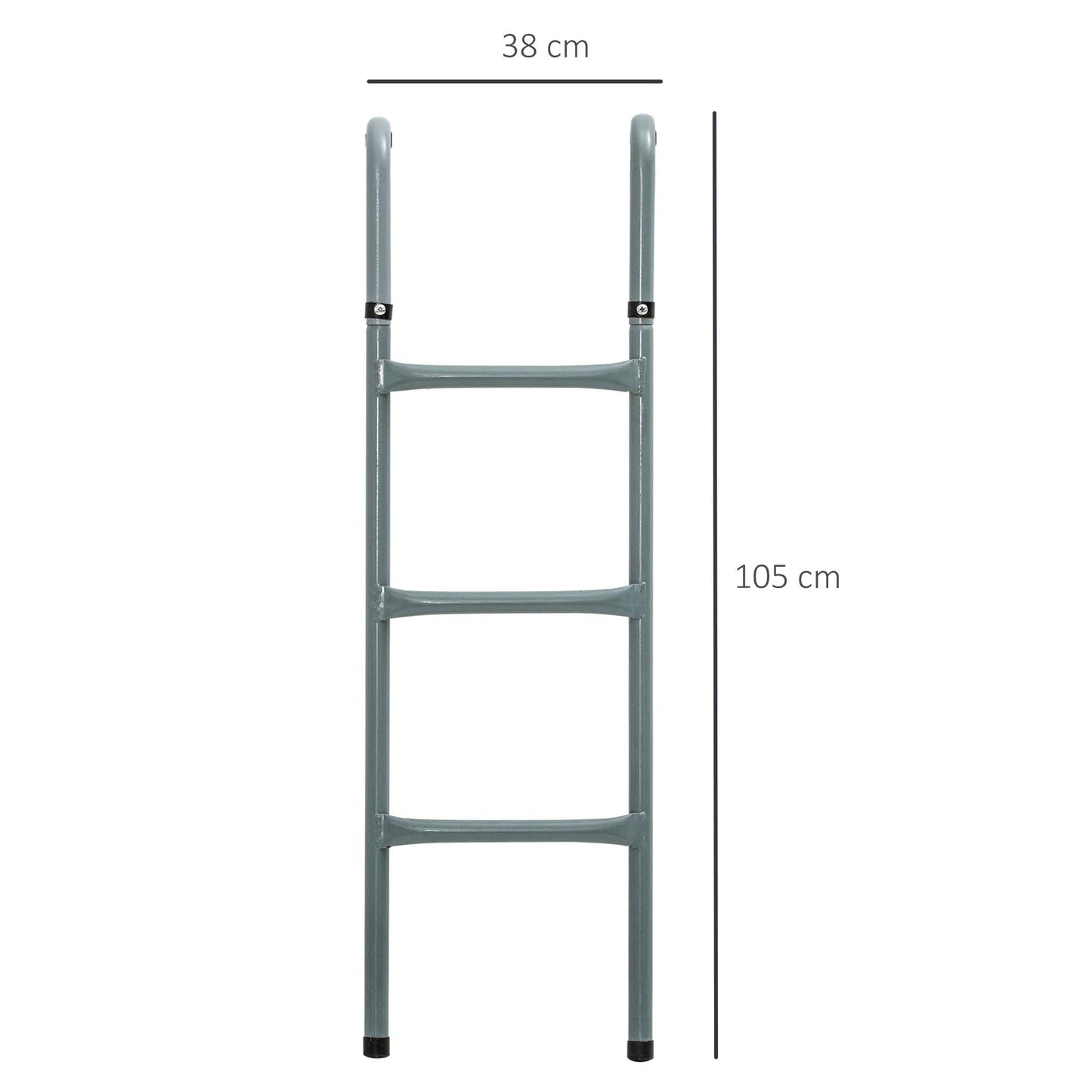 HOMCOM 12/14ft Trampoline Ladder Galvanized w/ Non-slip Mat