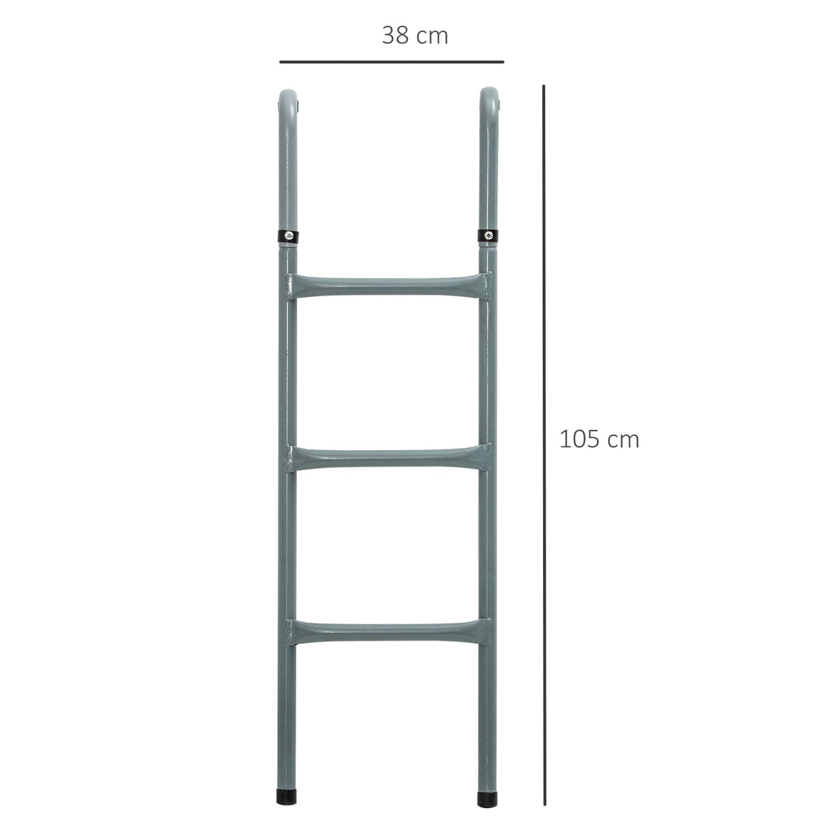 HOMCOM 12/14ft Trampoline Ladder Galvanized w/ Non-slip Mat