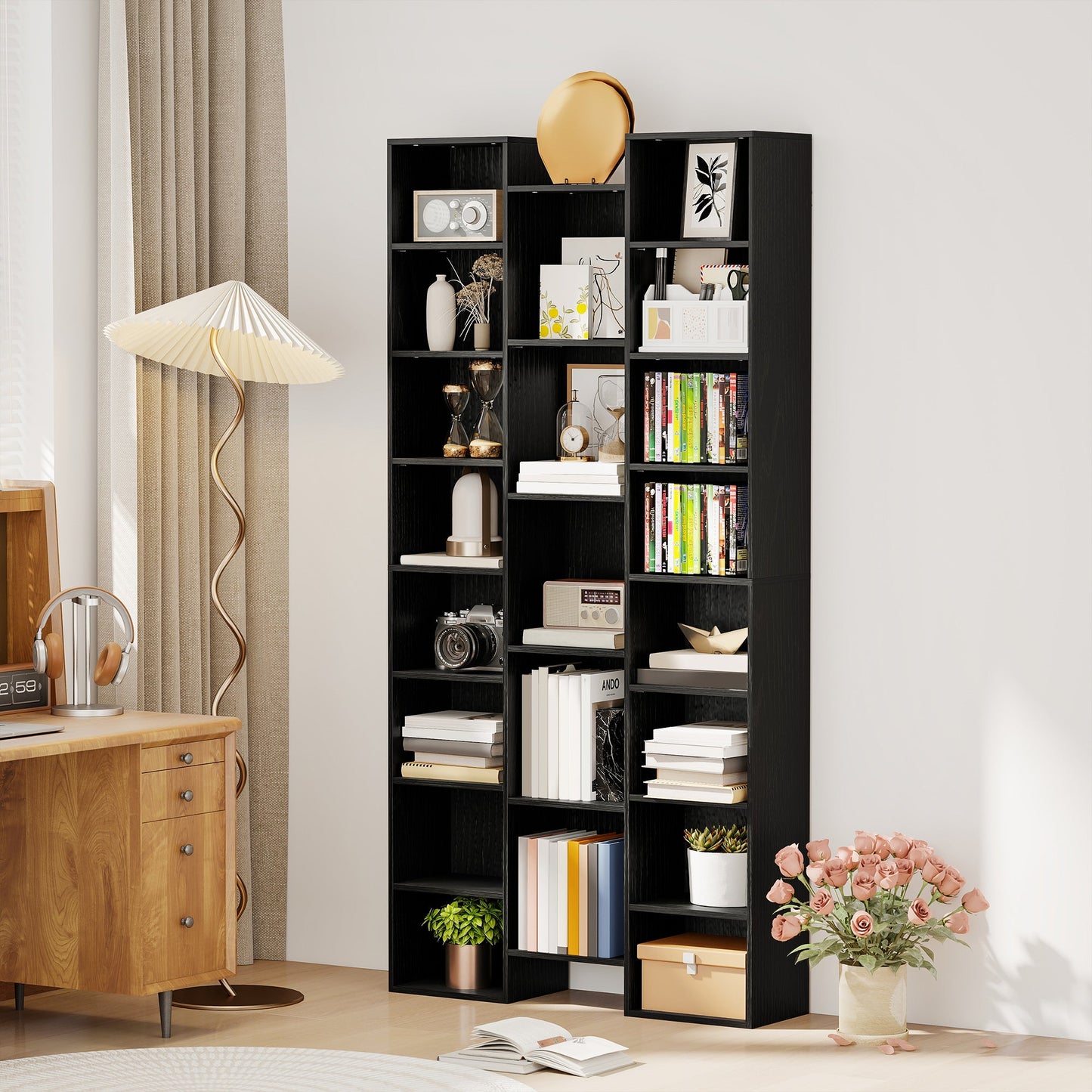 رف الكتب من هومكوم بـ 21 حُجرة - أسود
