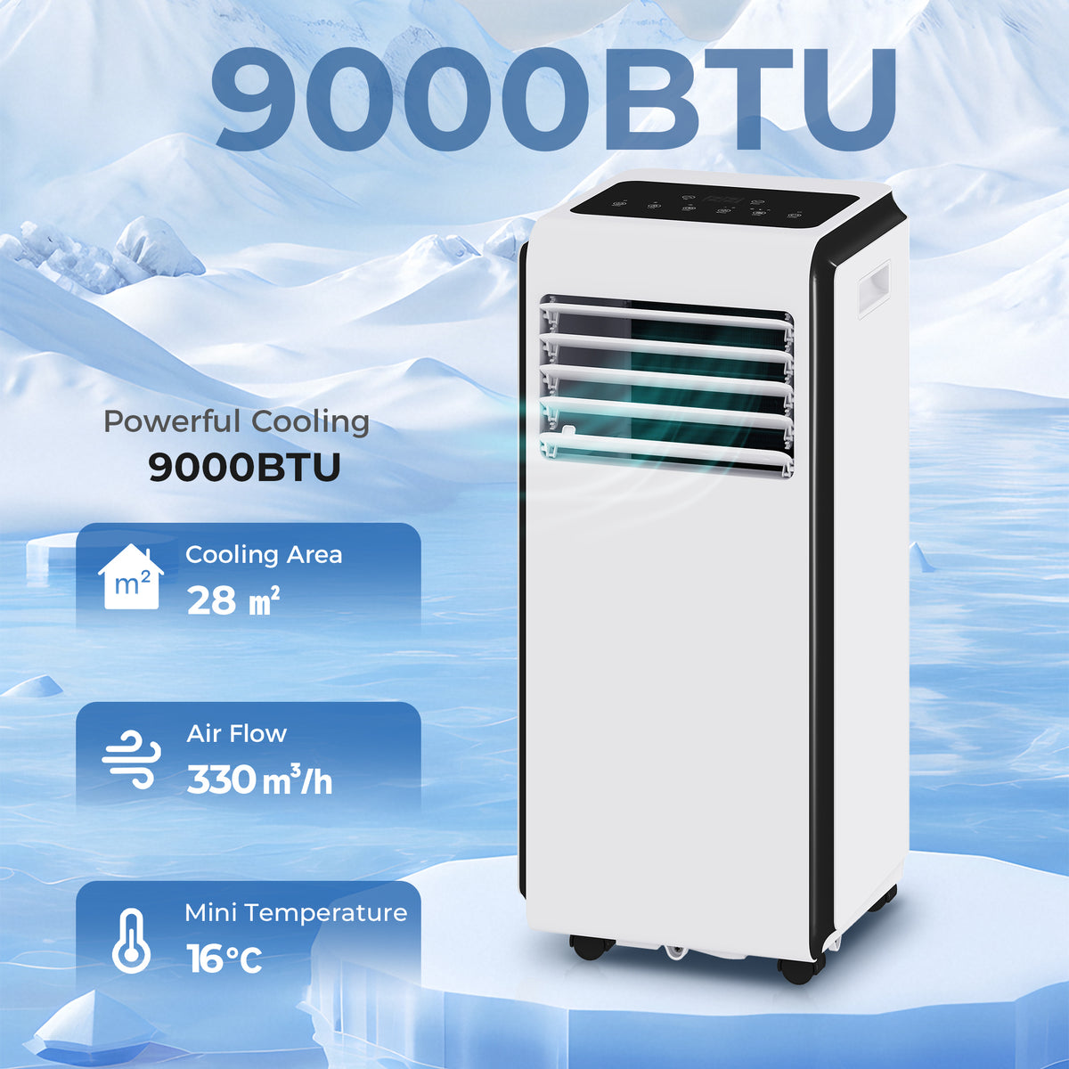HOMCOM Portable Air Conditioner 9000 BTU in White