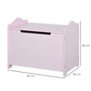 HOMCOM Wooden Kids Toy Box Children Storage Organizer Chest Safety Hinge Playroom Furniture Pink