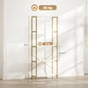HOMCOM 5-Tier Bookshelf, Modern Bookcase with Metal Frame - White and Gold Tone