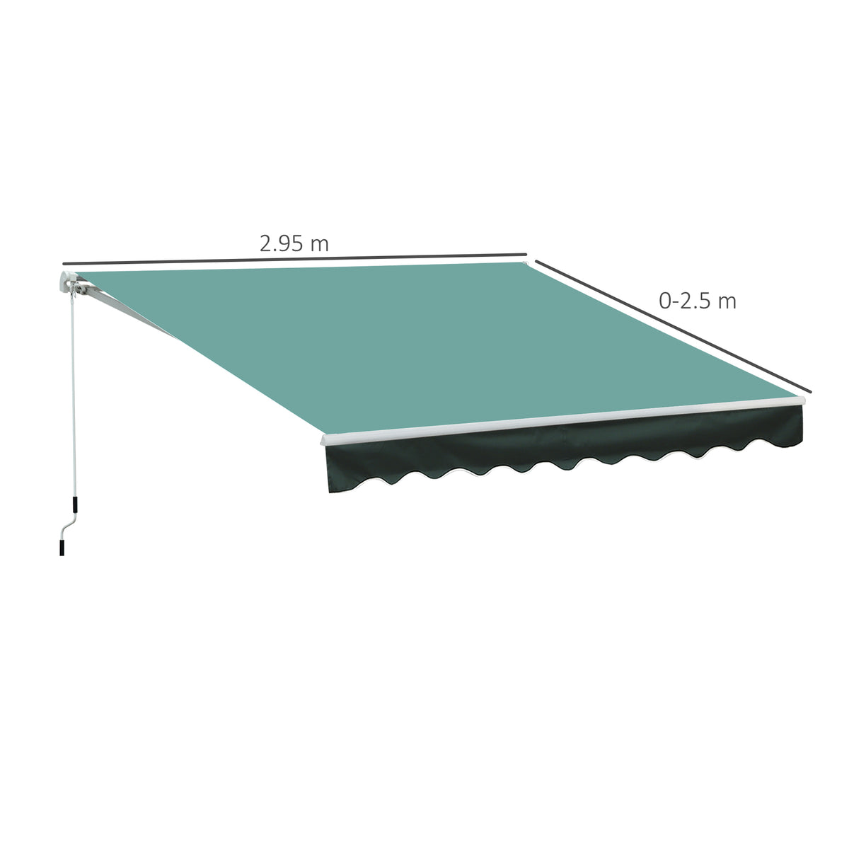 Outsunny Manual Retractable Awning in Greyish Green