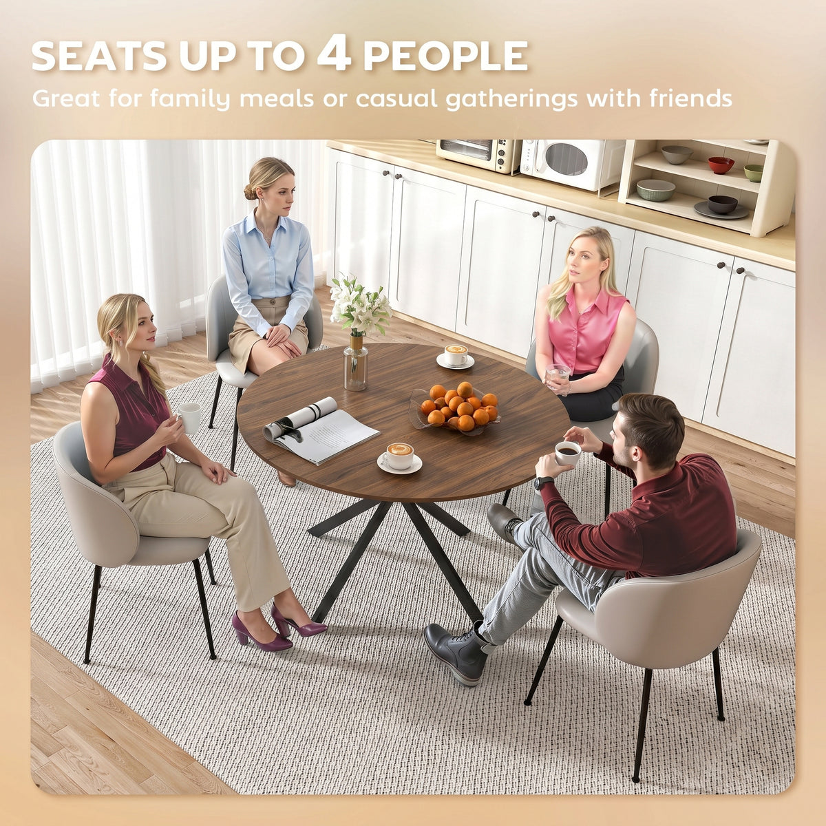 HOMCOM Dining Table for 4 in Brown