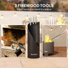 Outsunny 4 Pieces Fireplace Tools Set, Metal Fireplace Accessories Fireside Companion Set with Broom, Shovel, Poker and Bucket, Black