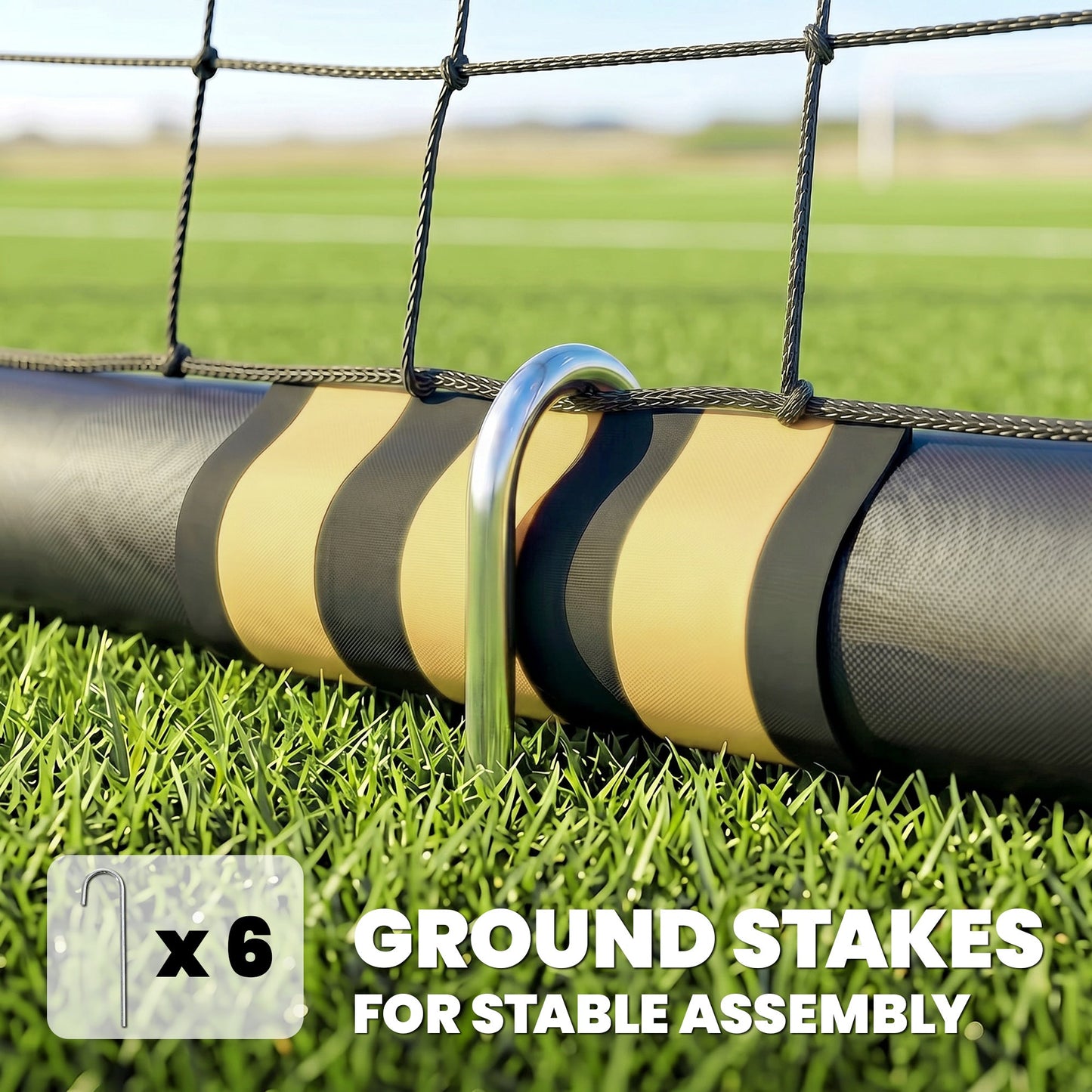 SPORTNOW Football Goal, 8 x 5ft Portable Football Net with EPE Foam Padding, PVC Tube Covers Ground Stakes and Metal Frame