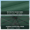 Outsunny 3 m Overhanging Cantilever Parasol, with Cross Base - Dark Green