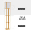 HOMCOM 3-Tier Floor Lamp, Floor Light with Storage Shelf, Reading Standing Lamp with Acrylic Shade for Living Room, Bedroom, Kitchen, Dining Room, Office, Dorm, 160cm, Natural