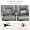 HOMCOM Faux Leather Office Chair, with Inflatable Lumbar - Grey