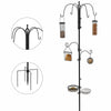 Pawhut Bird Feeding Station Kit, Wild Bird Feeder Pole with 6 Hooks, 4 Hanging Feeders for Peanuts, Seed, Fat Balls, for Garden, Outdoor, Black