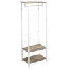 HOMCOM Hallway Coat Rack and Shoe Bench Tree - Grey