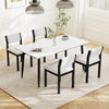 Imitation Lamb Fleece Home Chair Set of 4 with Upholstered Seat-White