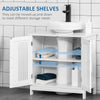 kleankin Modern Bathroom Storage Cabinet, Freestanding Floor Cupboard with Double Doors and Adjustable Shelves for Living Room, Hallway, Kitchen, Entryway, White