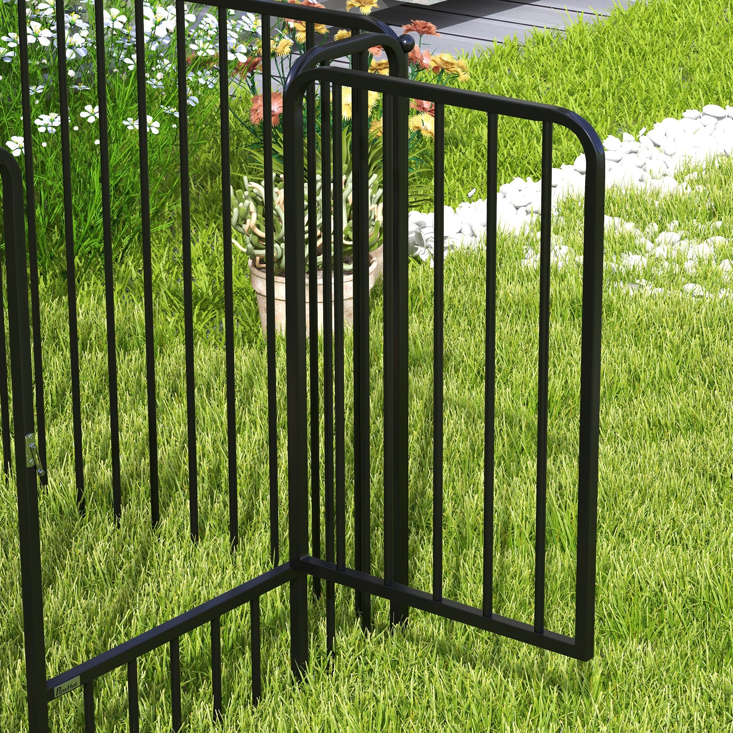 PawHut 80cm 8 Panels Heavy Duty Dog Pen, Pet Playpen for Indoors, Outdoors, Small, Medium Dogs