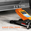 HOMCOM 2.5 Ton Hydraulic Low-Profile Floor Jack, with 7.5-47cm Lifting Range, Wheels, Orange