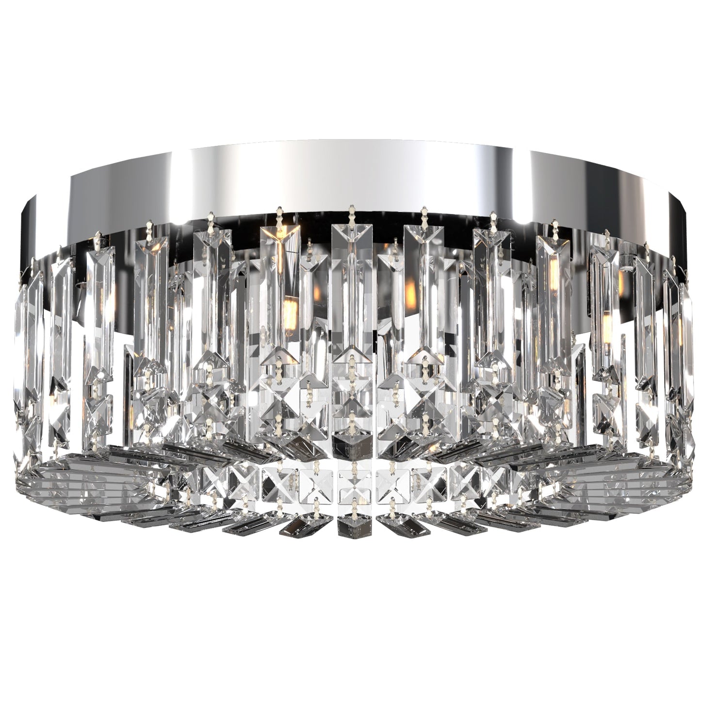 HOMCOM Crystal Chandeliers with 160 Crystal Pendants, 6-Light Ceiling Light for Living Room, Bedroom Dining Room, Silver Tone