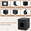 Indoor Outdoor Cat House with Flip Front Door and Raised Floor-Black