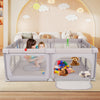 Indoor Safety Play Fence Infant Activity Center with 50 Ocean Balls-Light Grey