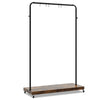 Industrial Clothes Rack Rolling Garment Rack with Bottom Storage Shelf-Rustic Brown