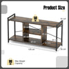 Industrial Entertainment Center with 4 Open Shelves-Rustic Brown