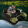 Inflatable Float Tube Fishing River Float with Adjustable Fishing Rod Holder-Green