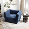Inflatable Sofa Portable Blow Up Couch with Detachable Cover Single Lounger Air Sofa Chair-Blue