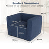 Inflatable Sofa Portable Blow Up Couch with Detachable Cover Single Lounger Air Sofa Chair-Blue