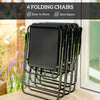 Outsunny 4 Seater Garden Furniture Set, 6 Pieces Garden Table and Chairs with Parasol for Patio, Black
